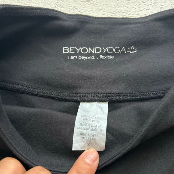 Beyond Yoga Black Mesh Panel High Rise Leggings Size Small | Athleisure Activewe - Picture 3 of 8
